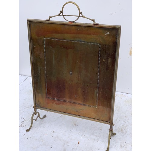 459 - ANTIQUE SOLID BRASS FIRE SCREEN