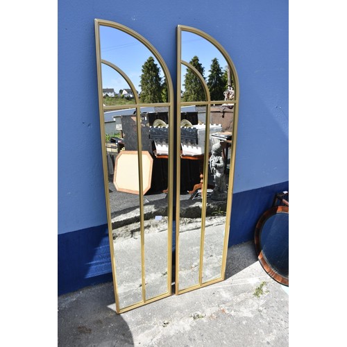 460 - PAIR OF GILT HALF WINDOW MIRRORS