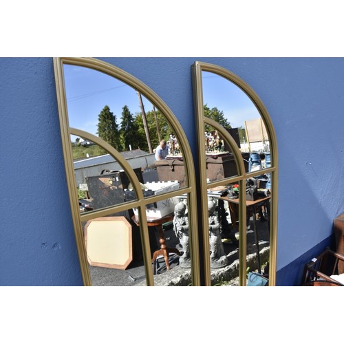 460 - PAIR OF GILT HALF WINDOW MIRRORS