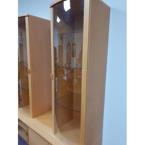 462 - A BEECH DISPLAY CABINET 36X75