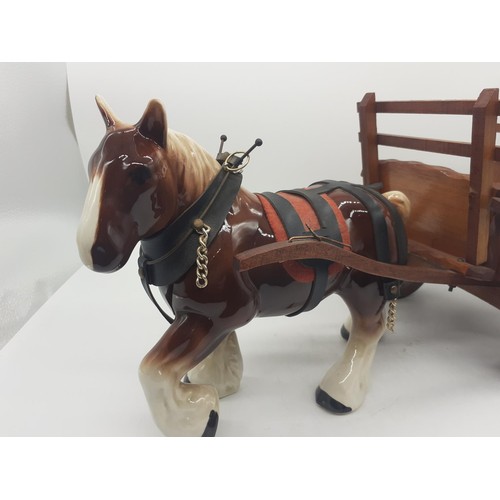 470 - SHIRE HORSE WITH HAND MADE CART