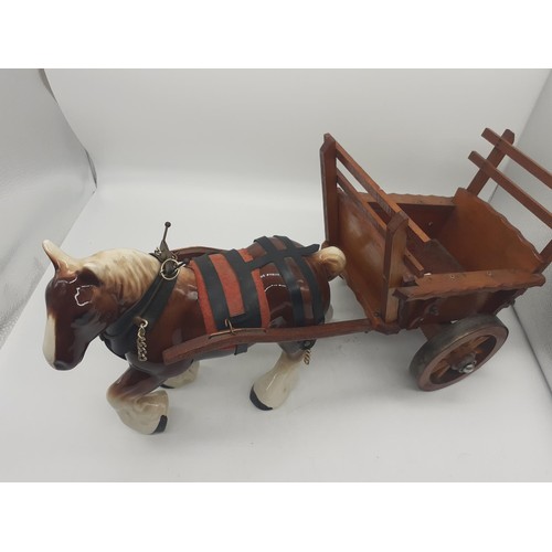 470 - SHIRE HORSE WITH HAND MADE CART