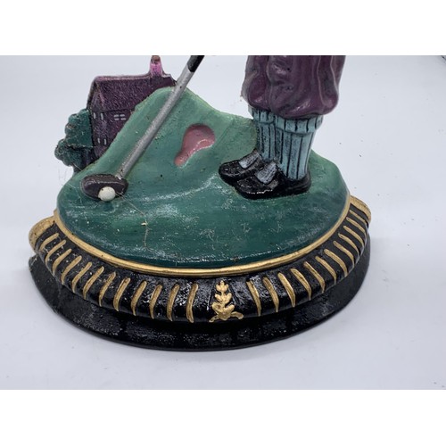 506 - CAST METAL GOLFER DOOR STOP 12