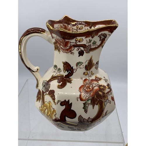 541 - MASONS BROWN VELVET JUG AND BOWL