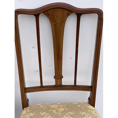 529 - MATCHING PAIR OF INLAID SIDE CHAIRS