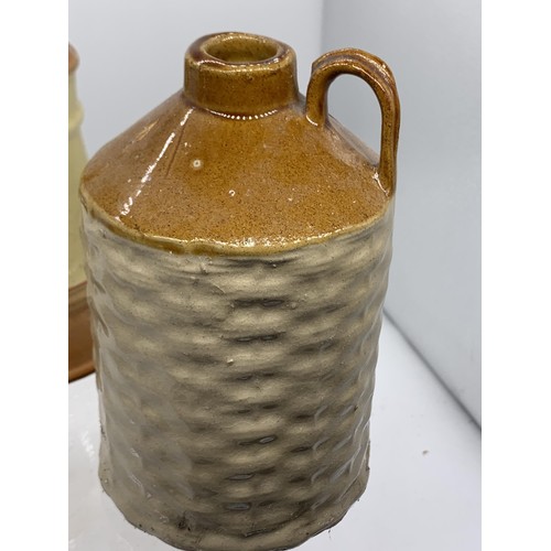 531 - 3 STONEWARE DECANTERS