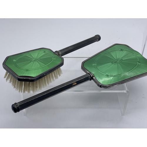 586 - A VINTAGE HILL BROS RAYMOLOID MIRROR AND BRUSH SET