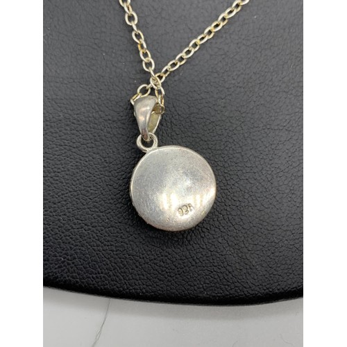 590 - A SILVER FOB AND NECKLACE