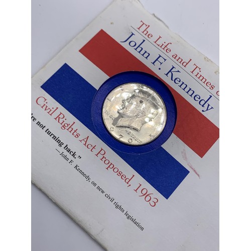 600 - A FRAMED LIFE AND TIMES OF JOHN F KENNEDY COIN