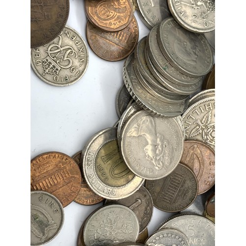 604 - A LARGE HEAVY BOX OF MIXED COINS