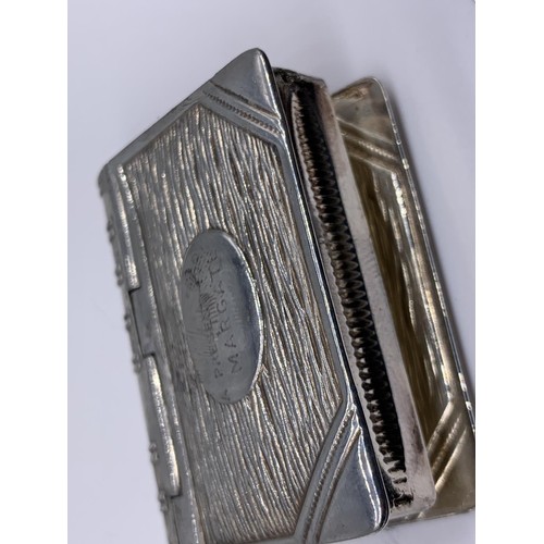 635 - A VESTA CASE AND STAMP BOX IN FORM OF A BOOK