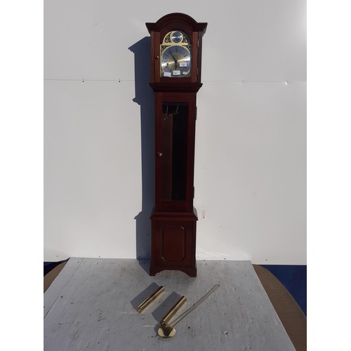 157 - A MAHOGANY CASED GRAND DAUGTHER CLOCK