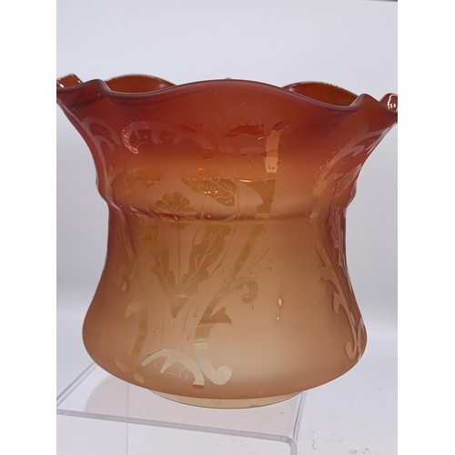 691 - ETCHED TANGERINE OIL LAMP SHADE