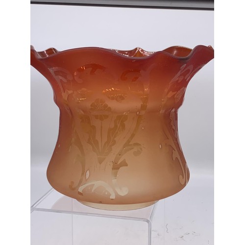 691 - ETCHED TANGERINE OIL LAMP SHADE