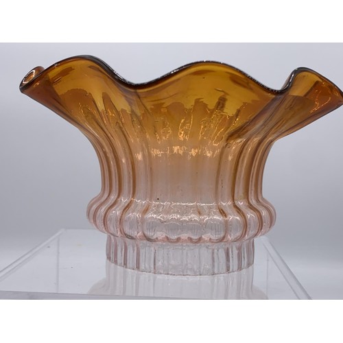 695 - VIC FRILLED TANGERINE PEG LAMP SHADE