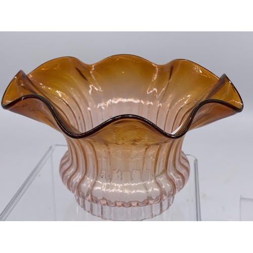 695 - VIC FRILLED TANGERINE PEG LAMP SHADE