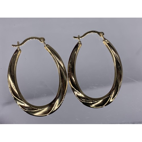 704 - A PAIR OF 9CT GOLD HOOP EARRINGS