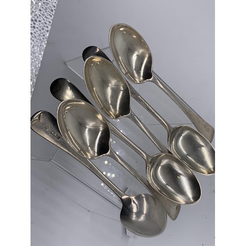 715 - SET OF 6 LONDON SILVER SPOONS 301.3grms