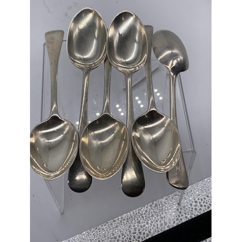 715 - SET OF 6 LONDON SILVER SPOONS 301.3grms