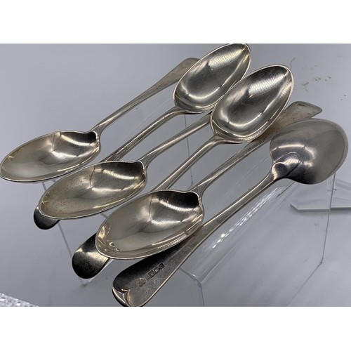 715 - SET OF 6 LONDON SILVER SPOONS 301.3grms