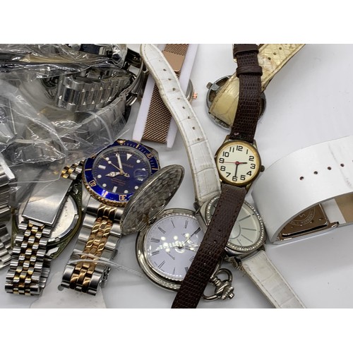 756 - A VERY LARGE COLLECTION OF WATCHES TO INCLUDE POCKET WATCHES ETC