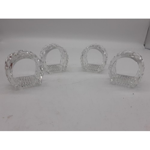 892 - A VINTAGE SET OF 4 BOHEMIAN GLASS NAPKIN HOLDERS