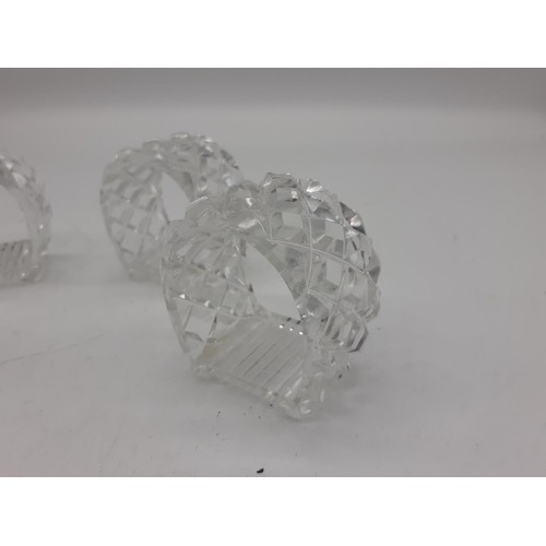 892 - A VINTAGE SET OF 4 BOHEMIAN GLASS NAPKIN HOLDERS