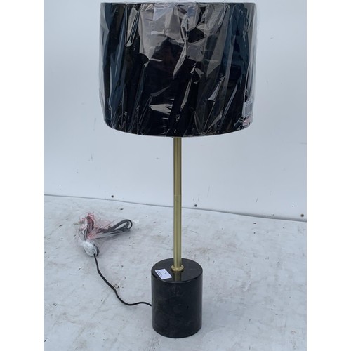 576 - A NEW GILT WITH MARBLE BASE TABLE LAMP (SLIGHT CHIP ON BASE)