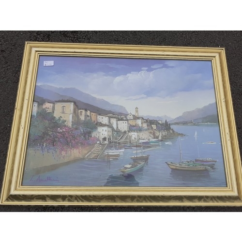 884 - A GILT FRAMED CONTENENTAL PRINT 32X24