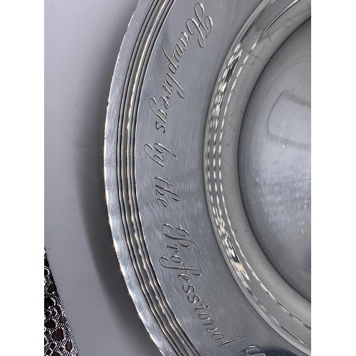 679 - A LONDON 1947 SILVER SALVER PRESENTED BY the PROFESSIONAL CONSULTANTS ON OPENING OF  BELFAST CENTRAL... 