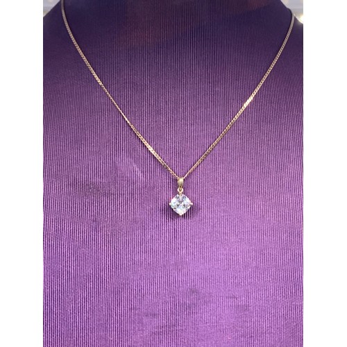 694 - 9CT CHAIN WITH 9CT SOLITAIRE PENDANT 4 GRAMS TOTAL