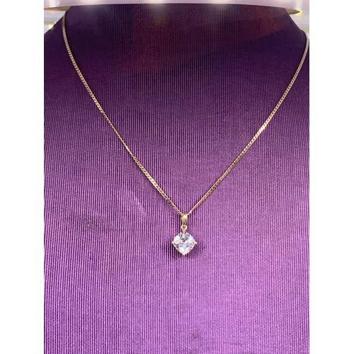 694 - 9CT CHAIN WITH 9CT SOLITAIRE PENDANT 4 GRAMS TOTAL