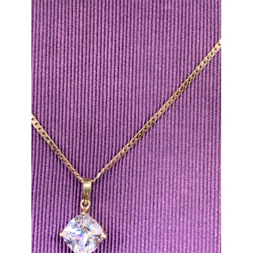 694 - 9CT CHAIN WITH 9CT SOLITAIRE PENDANT 4 GRAMS TOTAL