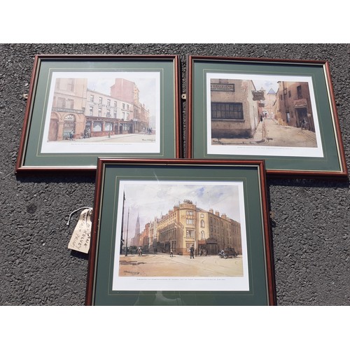 883 - 3 SCENES OF BELFAST FRAMED FRANK McKELVEY PRINTS 17.5X20