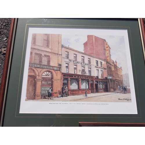 883 - 3 SCENES OF BELFAST FRAMED FRANK McKELVEY PRINTS 17.5X20