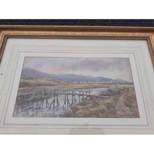 760 - WATER OF RAMSHACKLE BRIDGE LLANBEDR BY CHESHIRE ARTIST S.B CORBETT SIGNED ON BACK 20X15