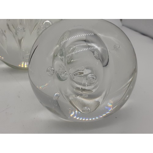 761 - 4 VERY LARGE AND HEAVY GLASS PAPERWEIGHTS