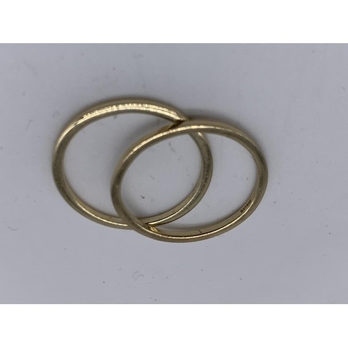 212A - 2 FULL ENGLISH GOLD ON SILVER RINGS