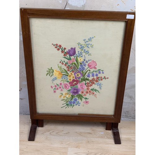 10 - A LARGE TAPESTRY FIRESCREEN / TABLE