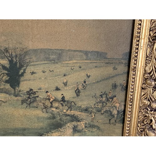 29 - A 23X20 GILT FRAMED HUNT SCENE PRINT