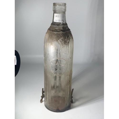 33 - AN OLD GLASS HAVOLINE OIL BOTTLE 13