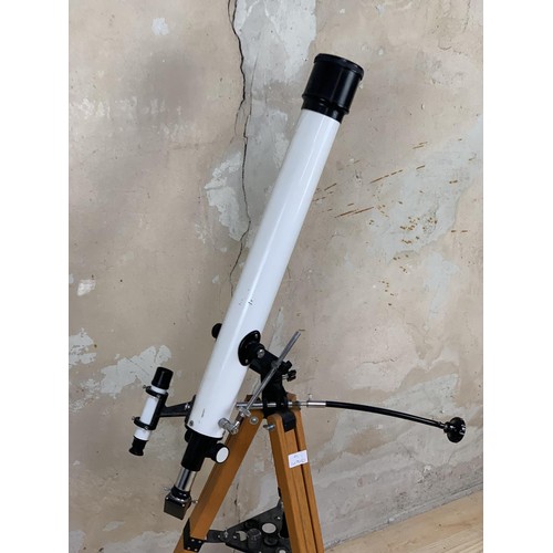 35 - A TELESCOPE ON STAND WITH FITTINGS