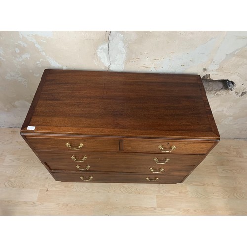 52 - A SOLID WOOD 2 OVER 3 CHEST OF DRAWERS 42X20X22