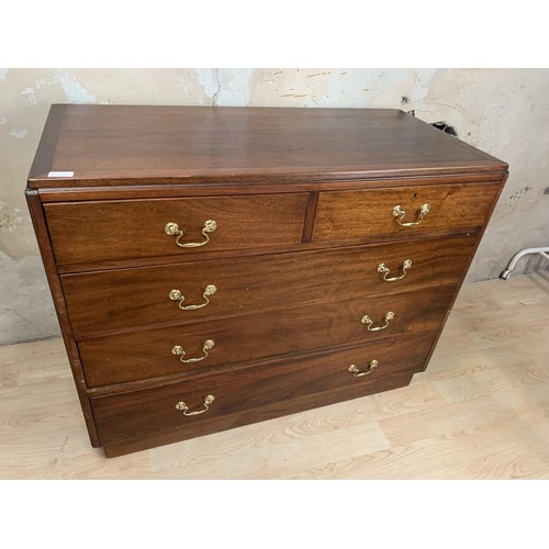 52 - A SOLID WOOD 2 OVER 3 CHEST OF DRAWERS 42X20X22