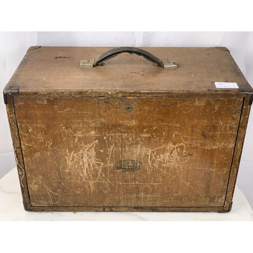 64 - A VINTAGE MOORE AND WRIGHT ENGINEERS TOOL CABINET 17X11X9