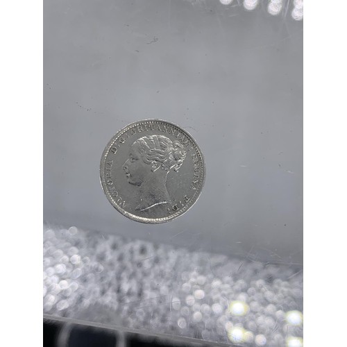 155 - A YOUNG HEAD 1887 SILVER THRUPENCE