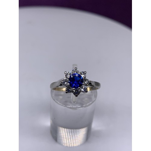 170 - 9K & SILVER SAPPHIRE STYLE RING