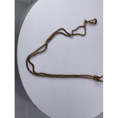 173 - LADIES WATCH CHAIN WITH GOLD FITTINGS