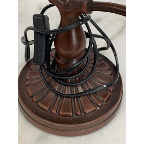 258 - A TIFFANY STYLE BRONZE BANKERS LAMP