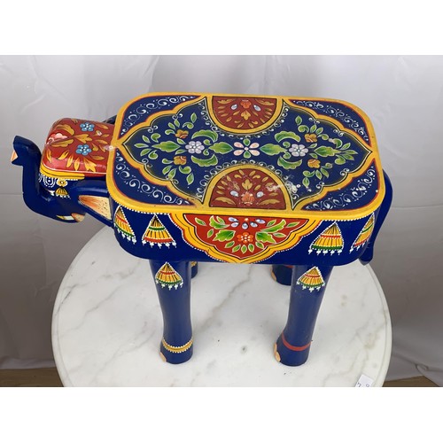 209 - A HIGHLY DECORATIVE ELEPHANT TABLE 19X15